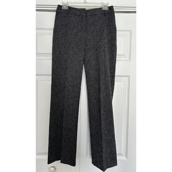 Van Heusen Studio Womens Stretch Dark Gray Tweed Straight Leg Dress Pants 2R - Picture 1 of 12
